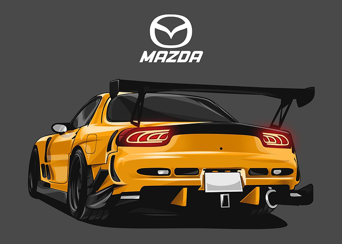 mazda rx 7 yellow