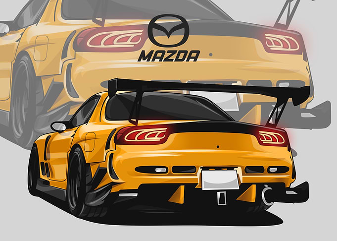 mazda rx 7 yellow