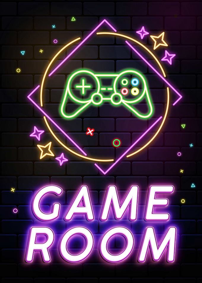 gaming room neon sign