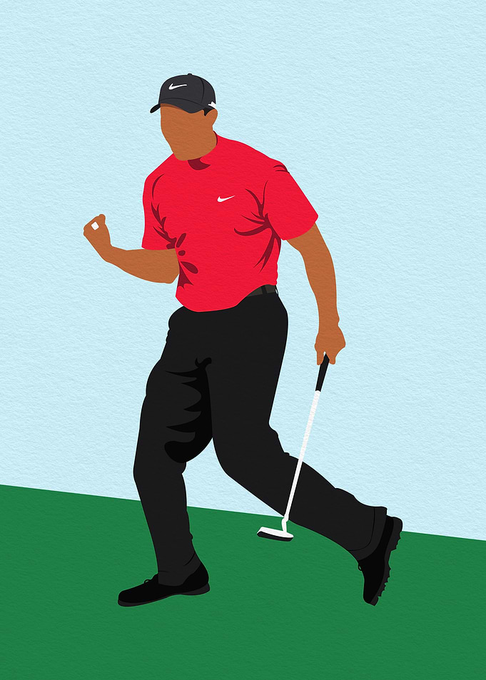 Tiger Golfer Minimalist