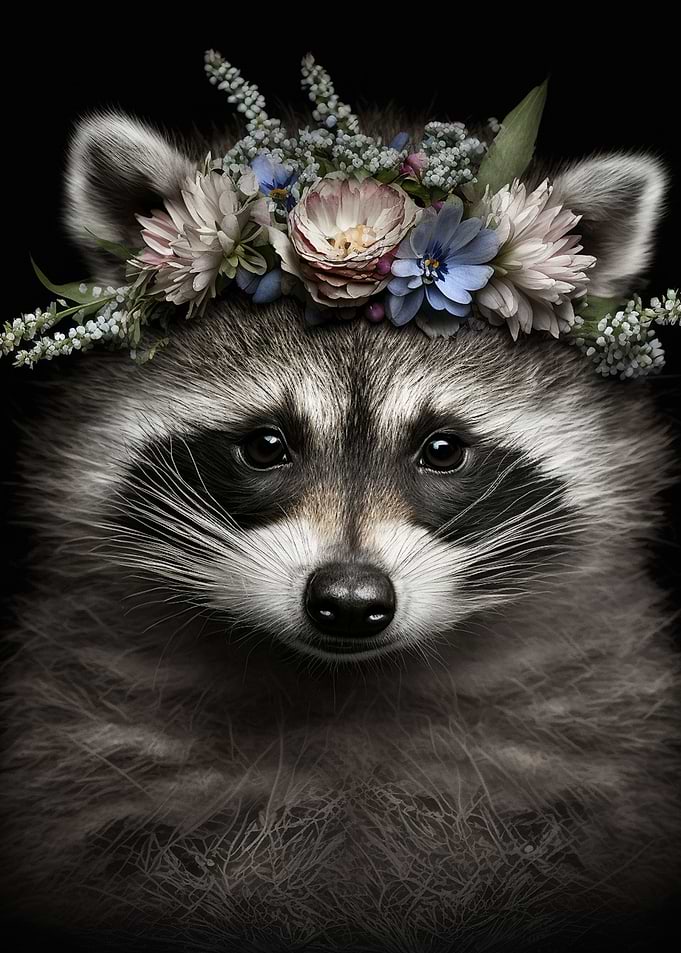 cute baby fluffy raccoon