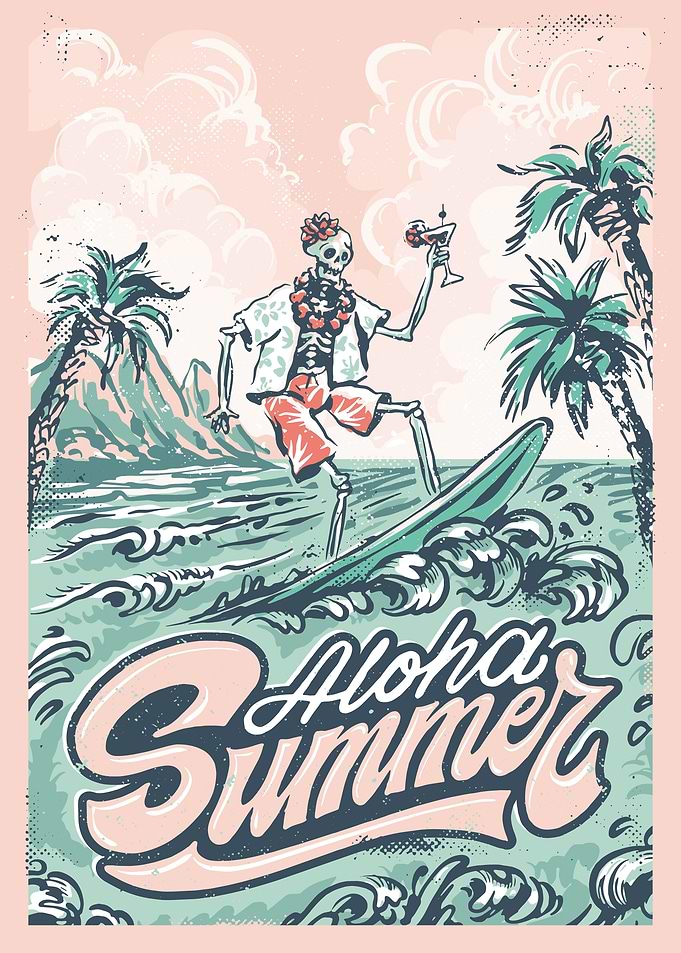 Aloha Summer Skeleton