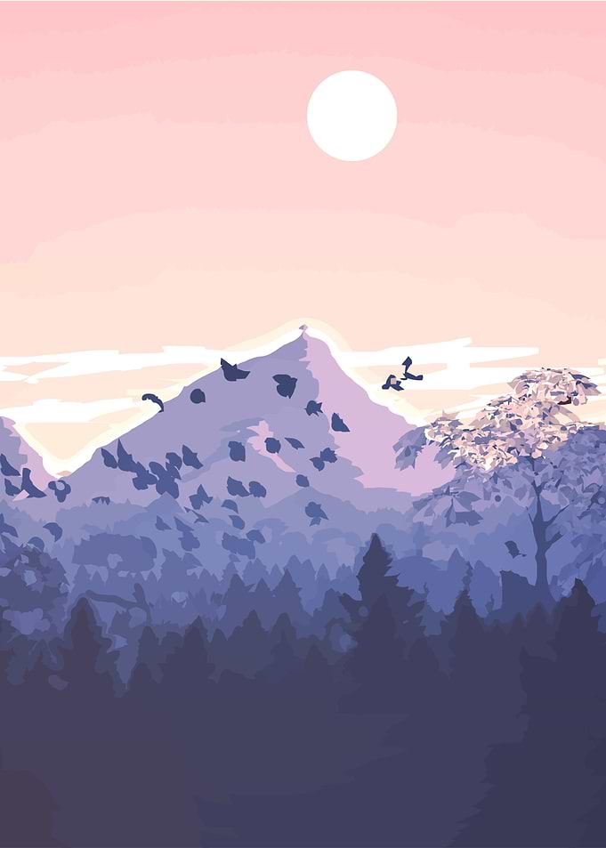 Mountain Forest Sunset