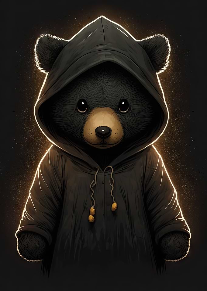 Black Bear with a Hoodie