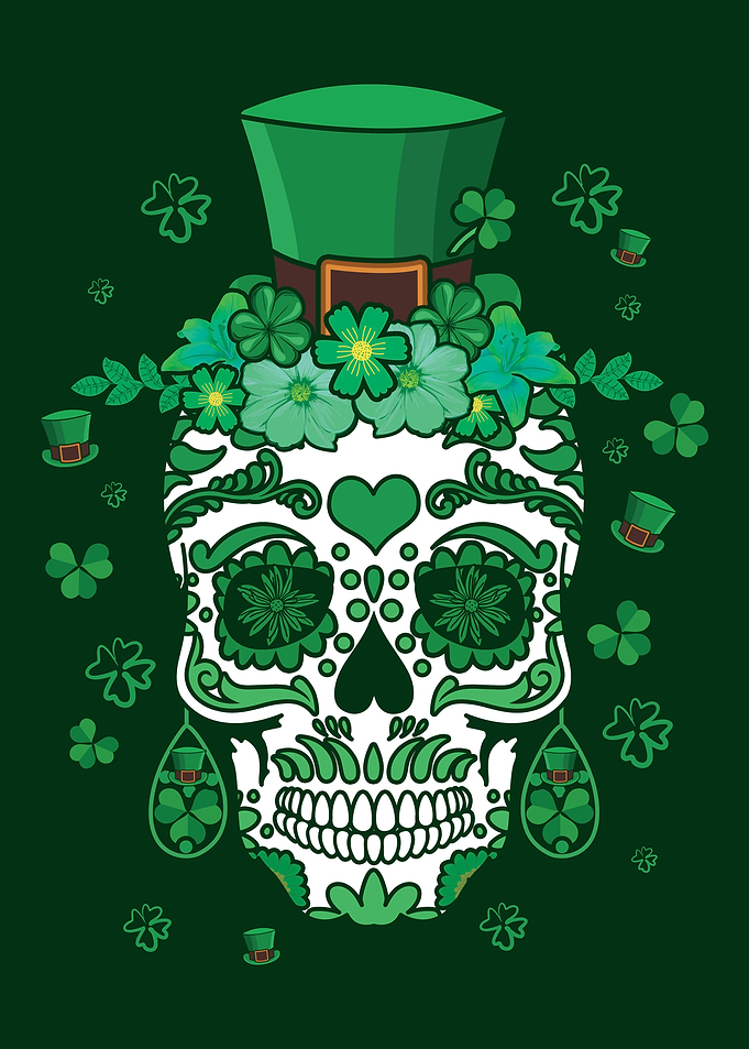 St Patricks Day Skull