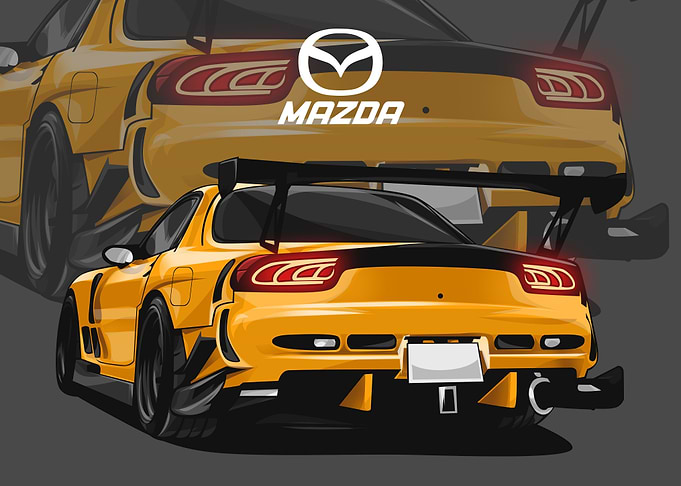mazda rx 7 yellow