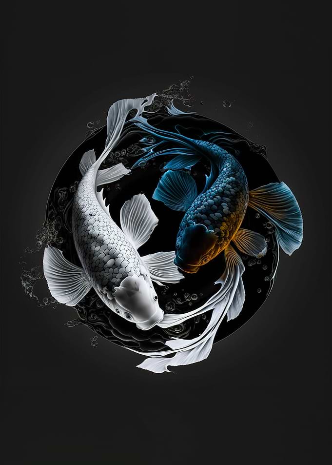 yin yang koi fish