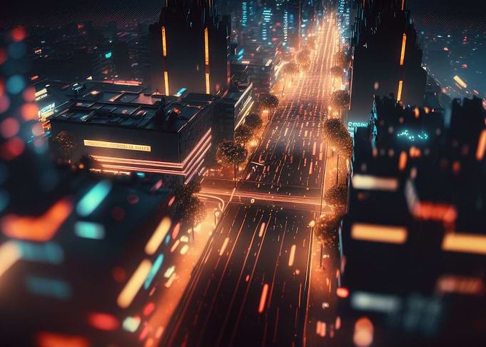 Fantasy night city