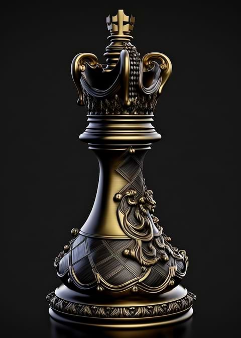 The Majestic King of Chess — metal poster wall art