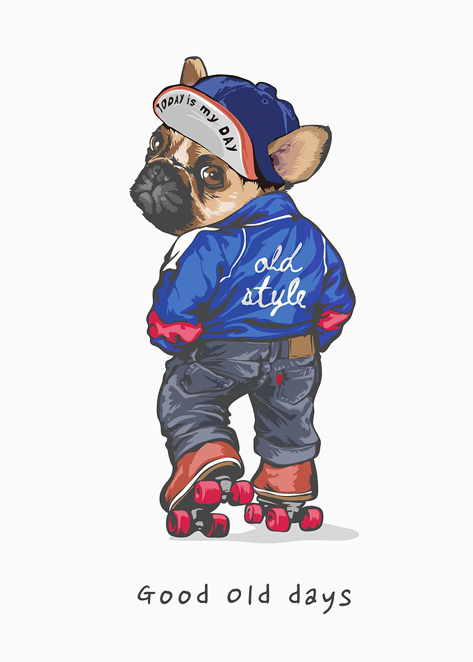 Funny cartoon dog