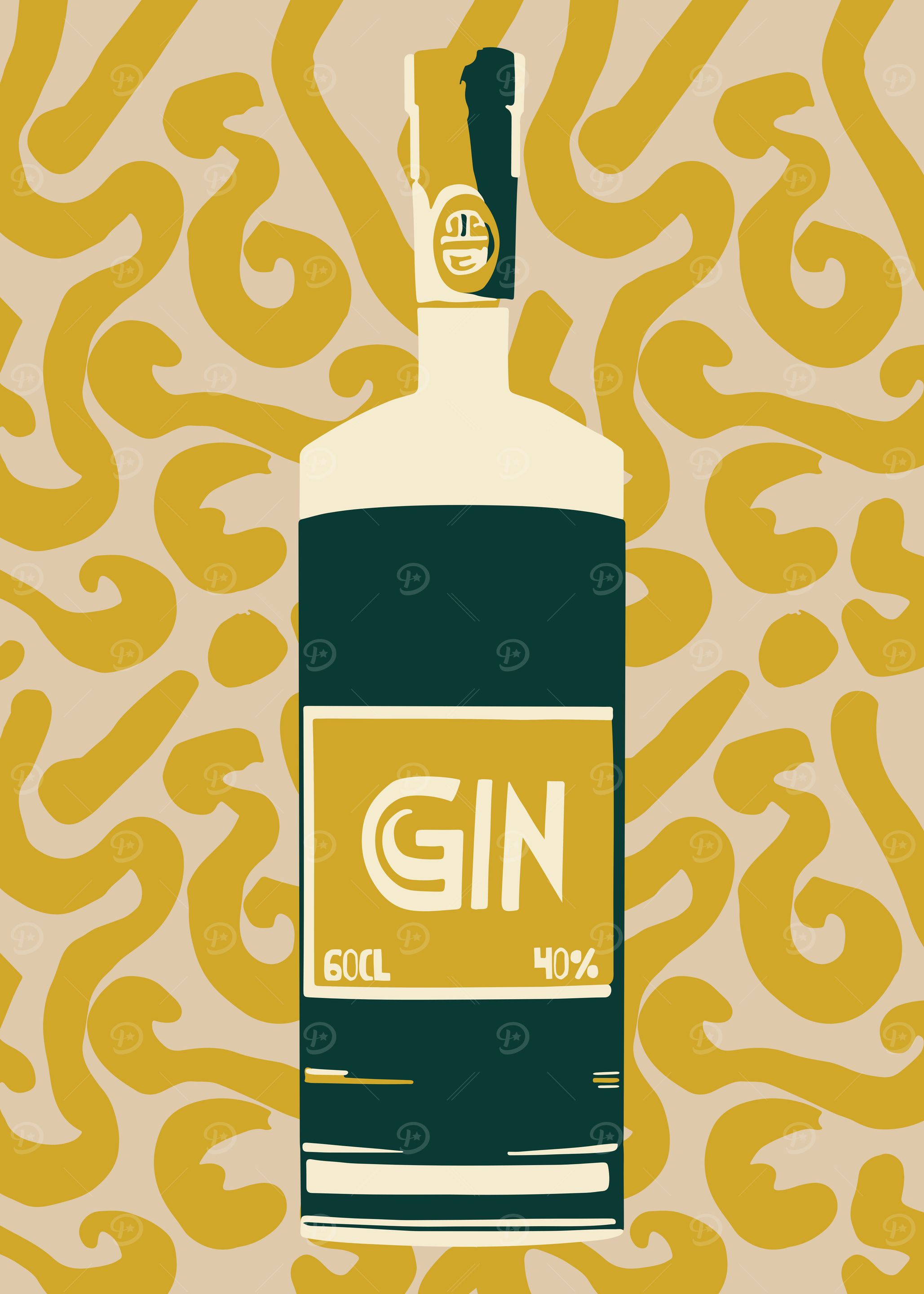 Retro Gin Poster