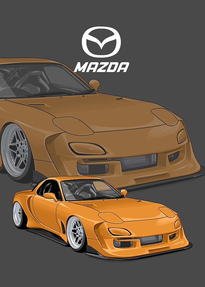 mazda rx 7 yellow
