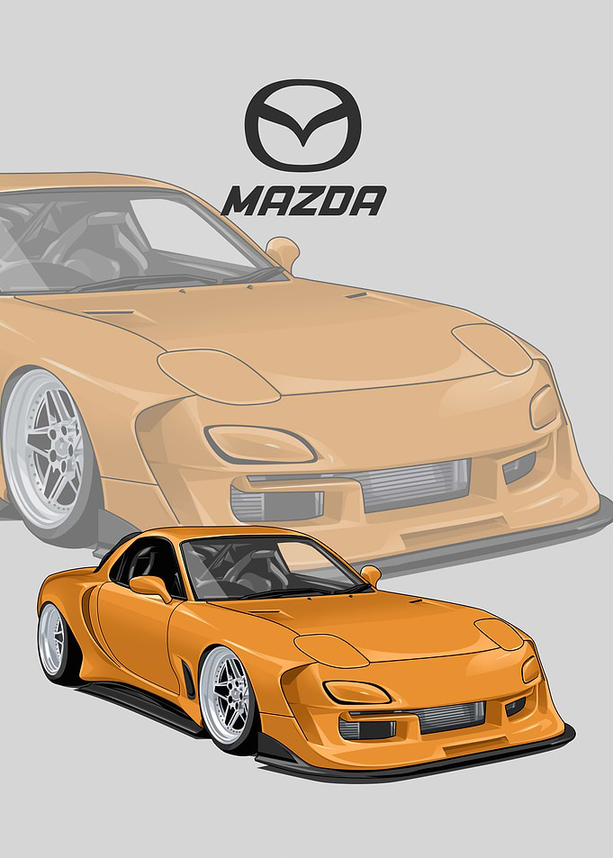 mazda rx 7 yellow