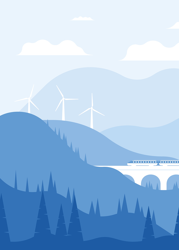 minimalist blue landscape