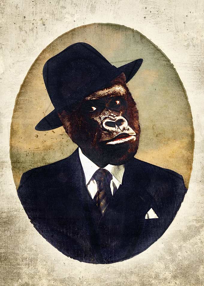 Portrait of mafia gorilla