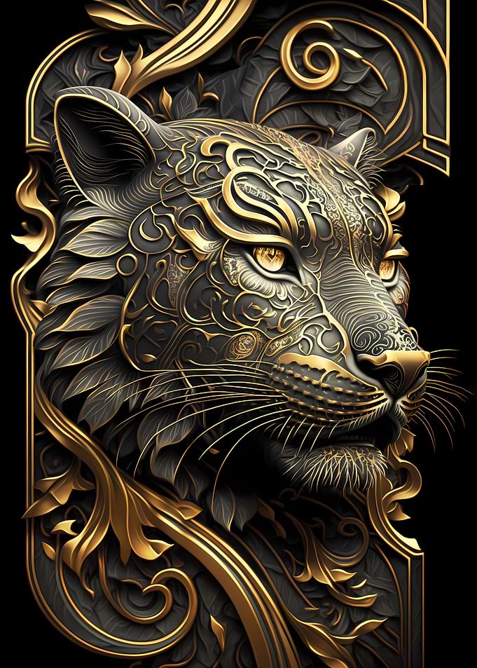 Tiger Golden Art Deco