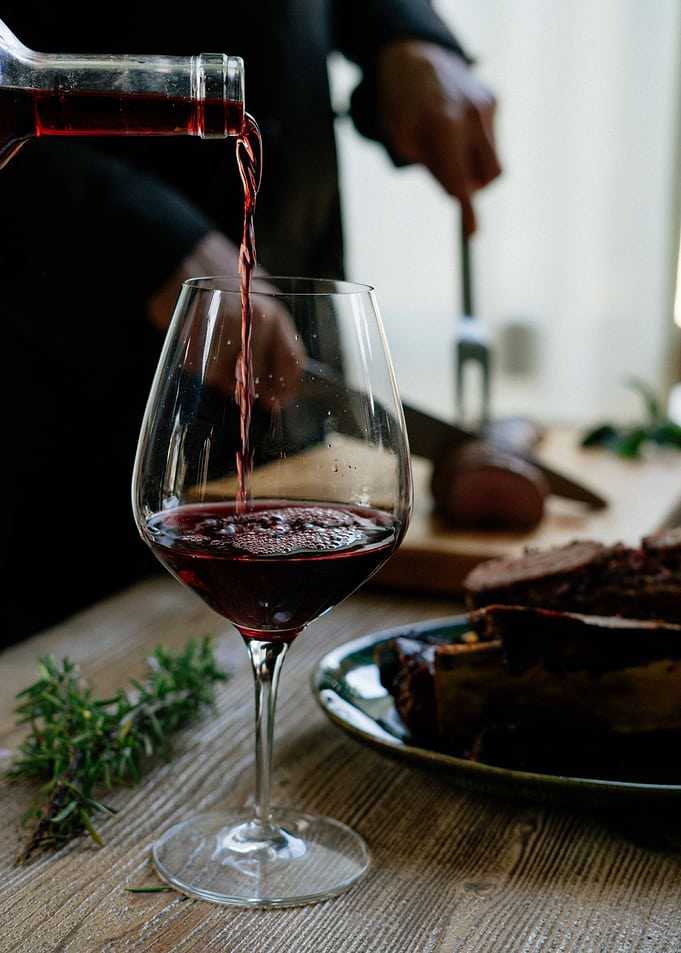 Red wine at dinner
