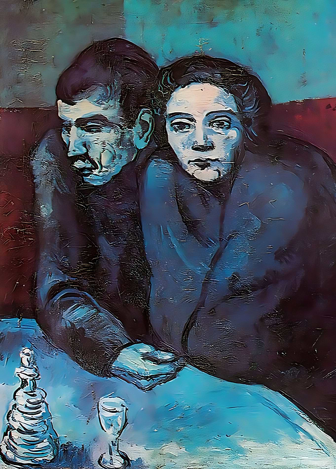 man and woman in cafe 1903