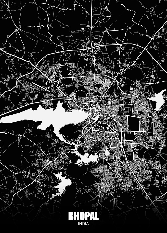 Bhopal India Dark Map