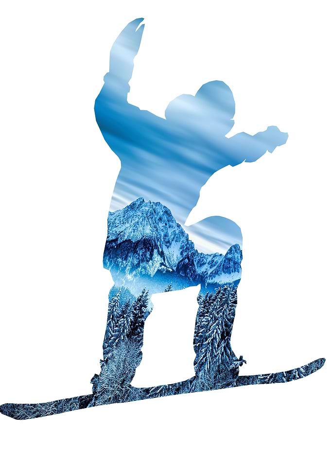 Snowboarder Blue Mountain