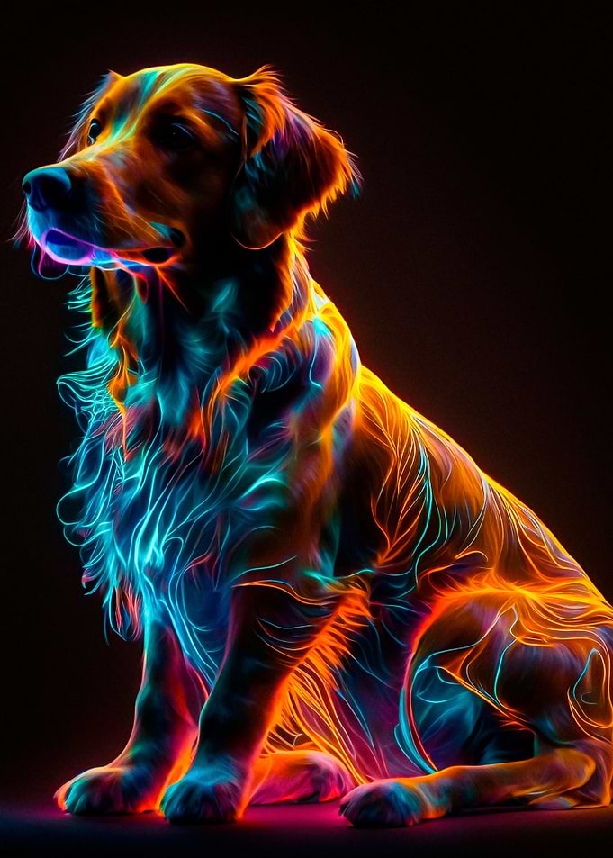 Dog Neon Painting