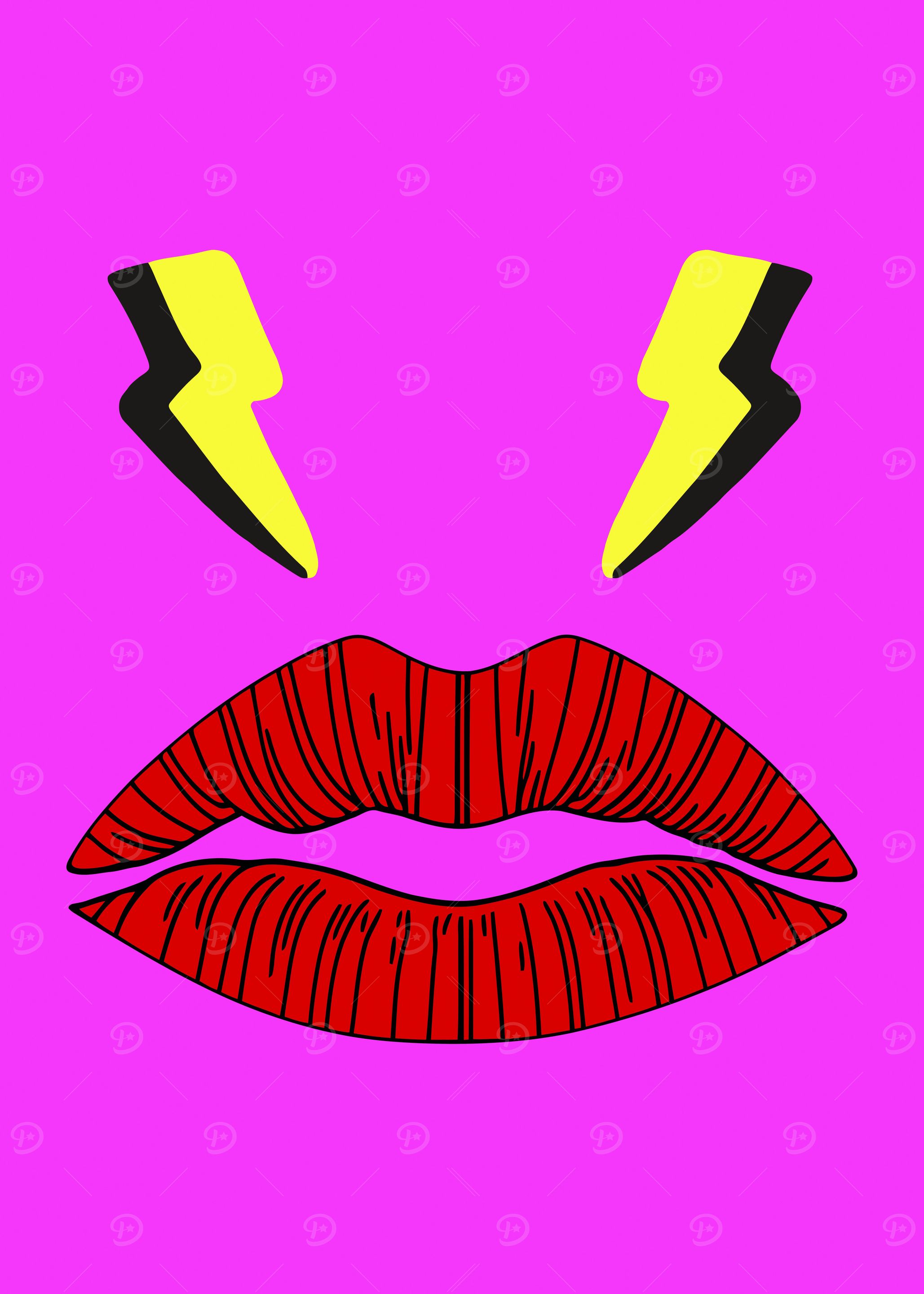 Collage lips arrows intens