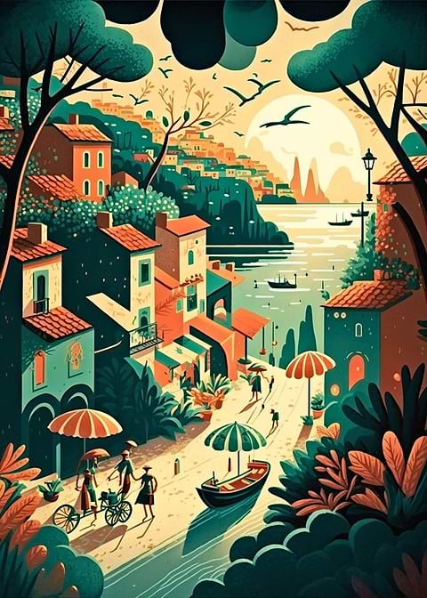 Dreamy Countryside — metal poster wall art