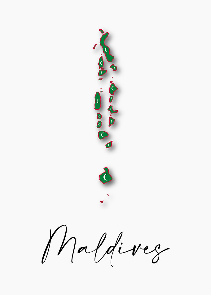 Maldives Country Map Flag