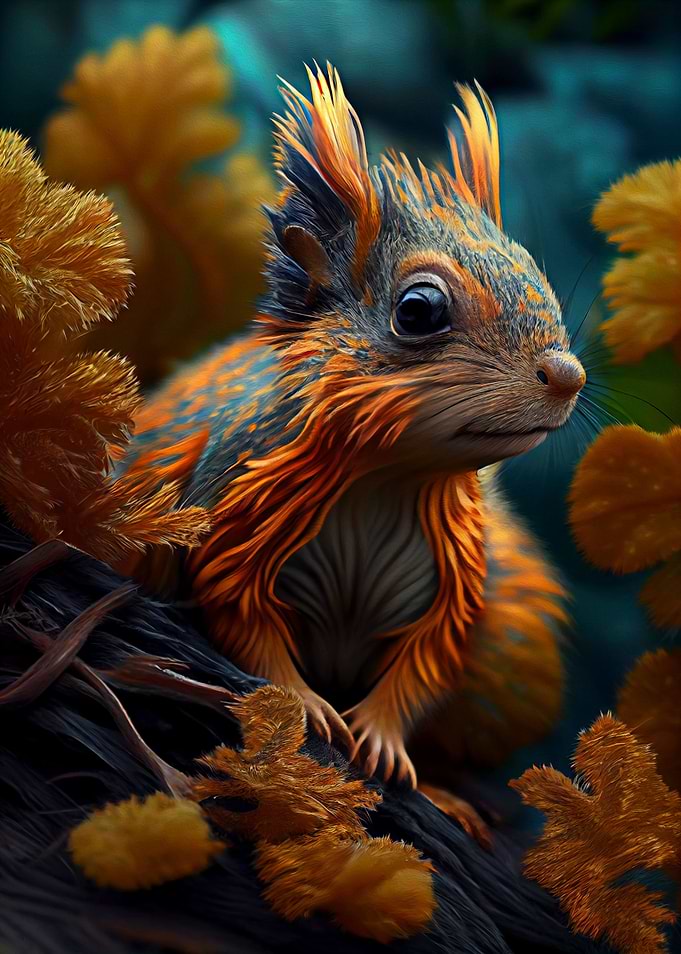 Orange Alien Squirrel