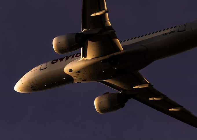 A220 sunset takeoff