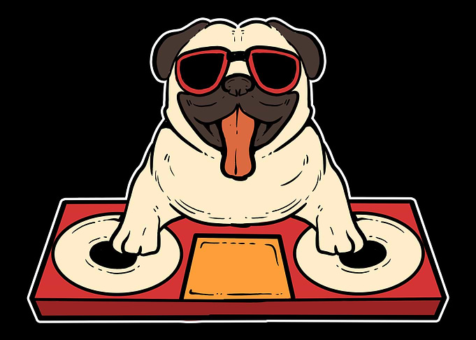 DJ Pug Music Lover Gift