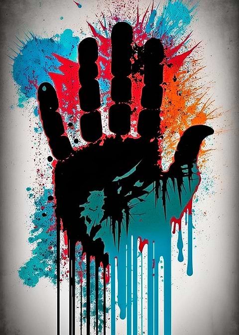 Emblematic Drips — metal poster wall art