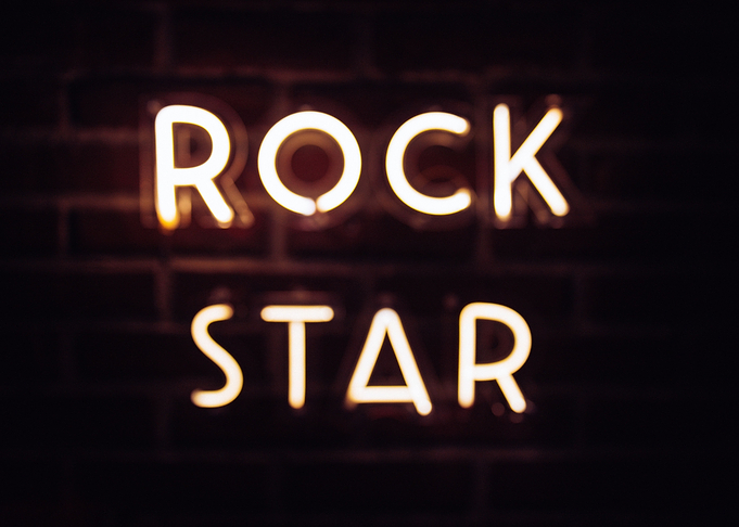 Rock Star in Neon Lights