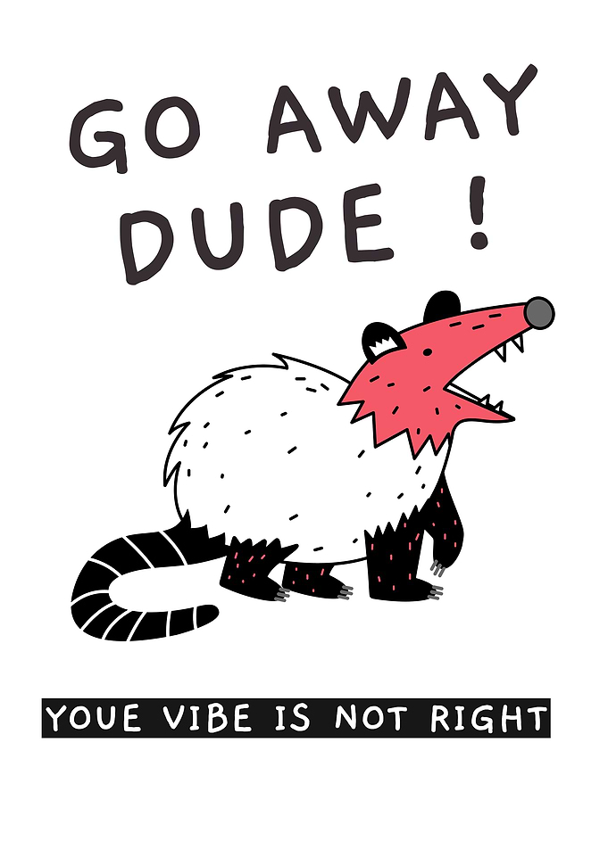 Go Away Dude Funny Opossum