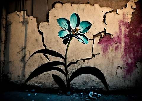 Blue Orchard — orchid art metal poster