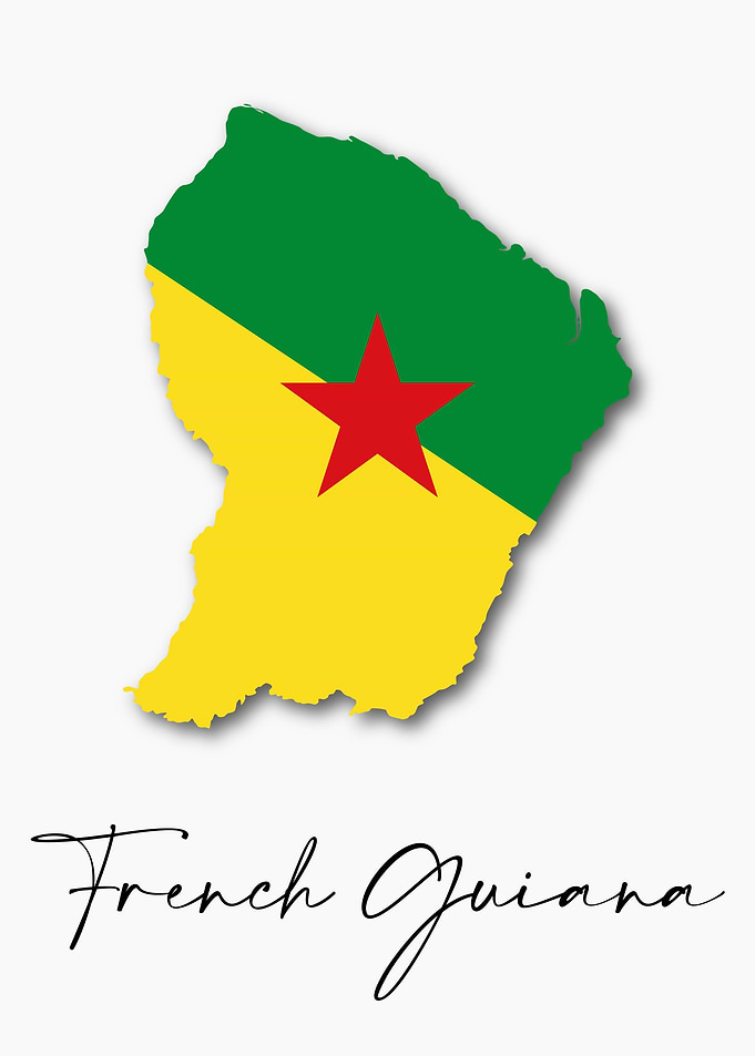 French Guiana Map Flag
