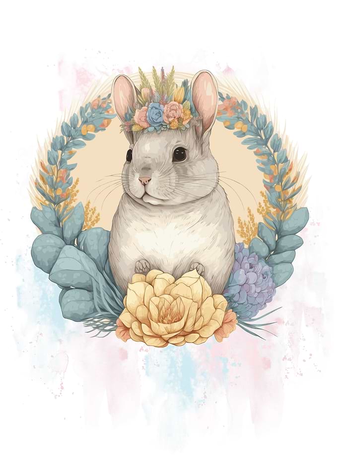 Cute Watercolor Chinchilla