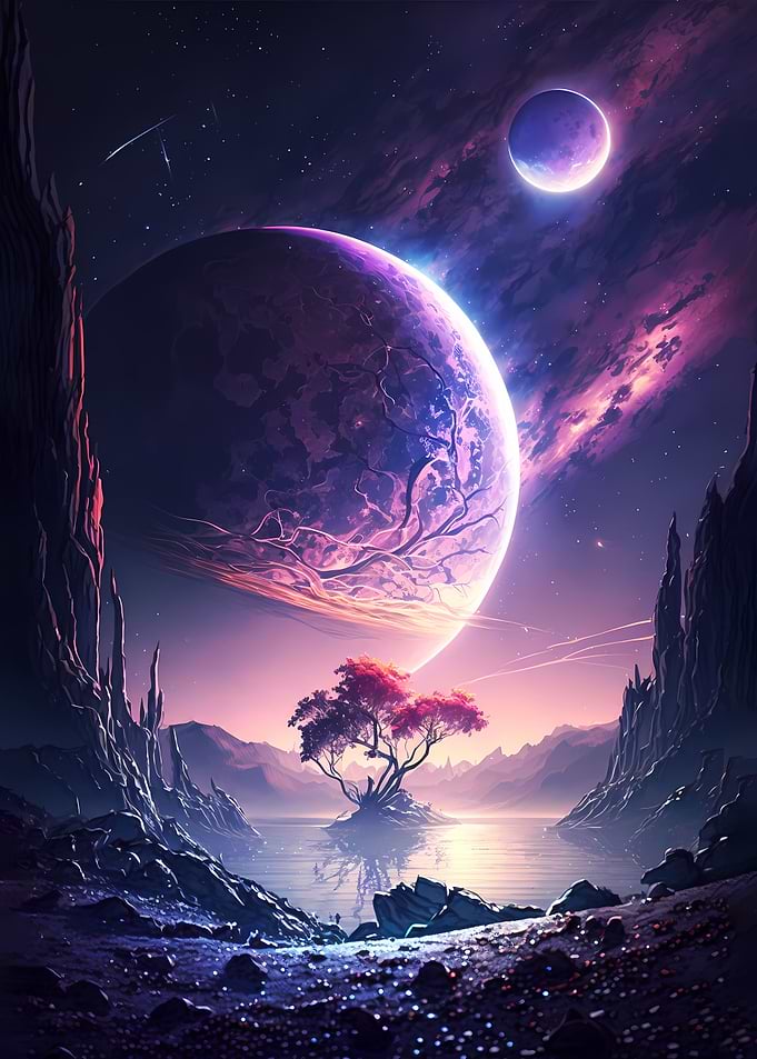 Valley Of Galaxy Landscape