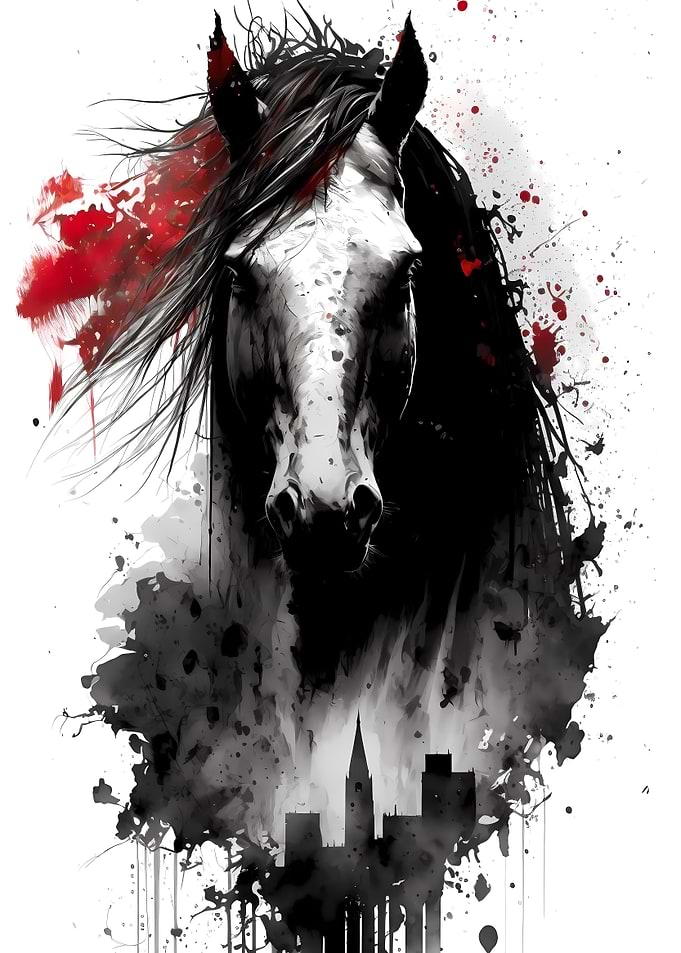 Clydesdale Ink Portrait