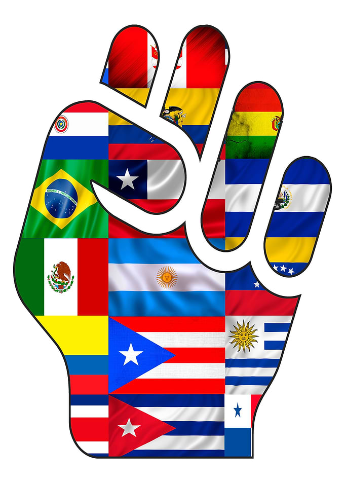 Hispanic heritage flags