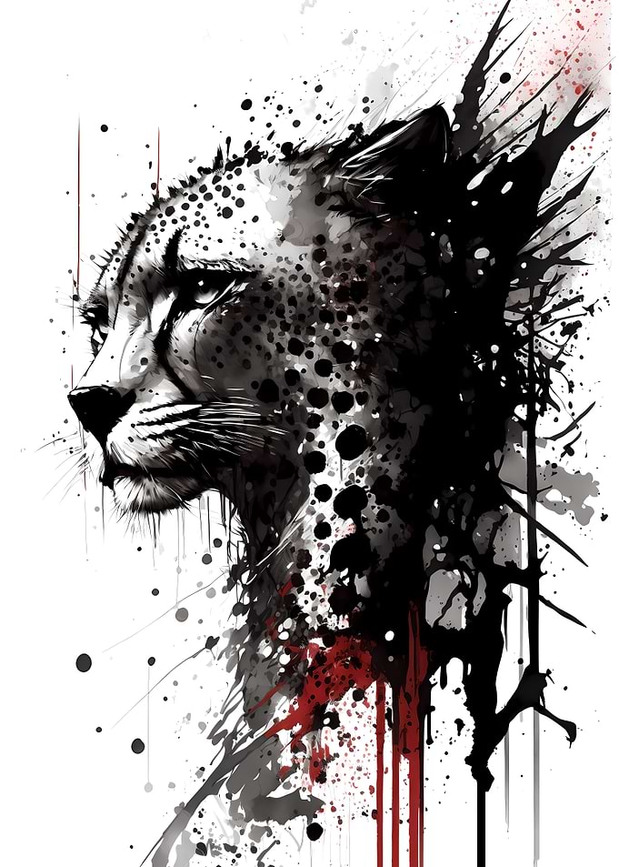 Cheetah Ink Portrait