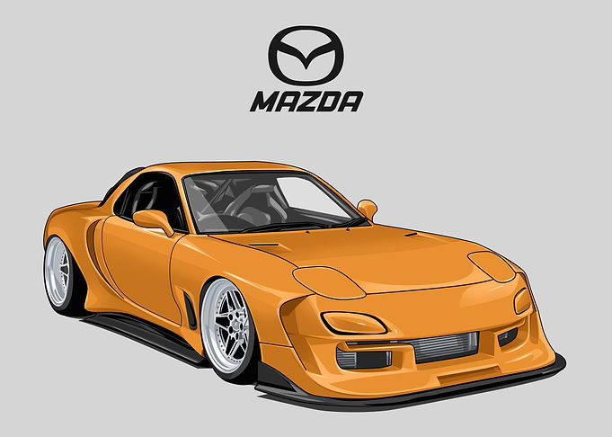 mazda rx7 yellow