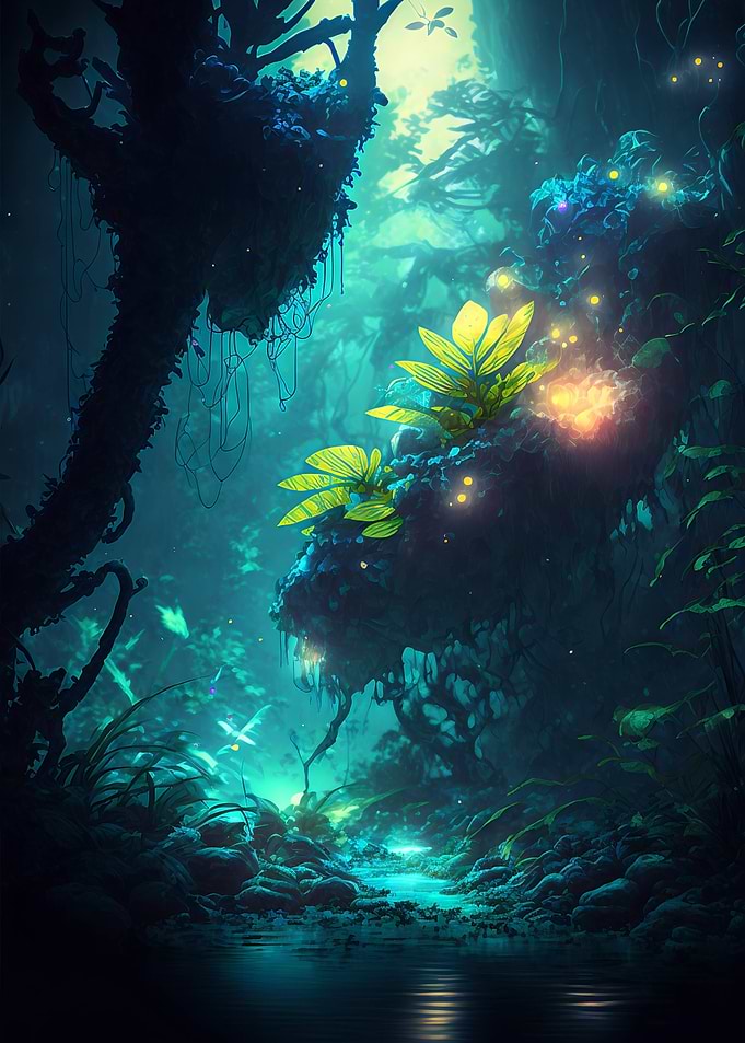 Illuminated jungle