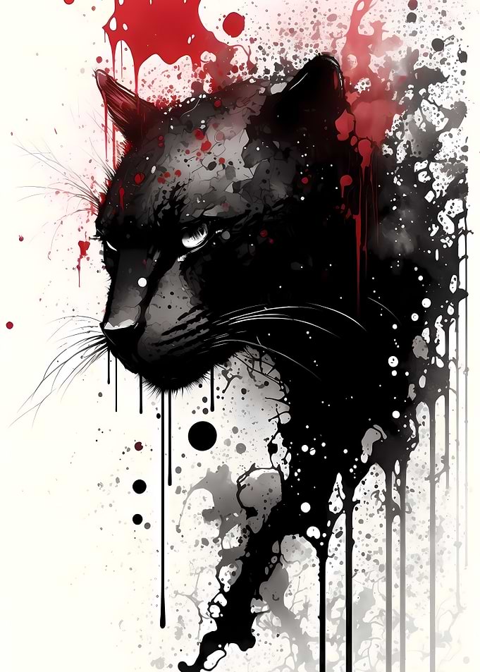 Ink Painting Of A Panther