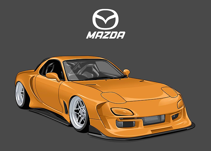 mazda rx7 yellow