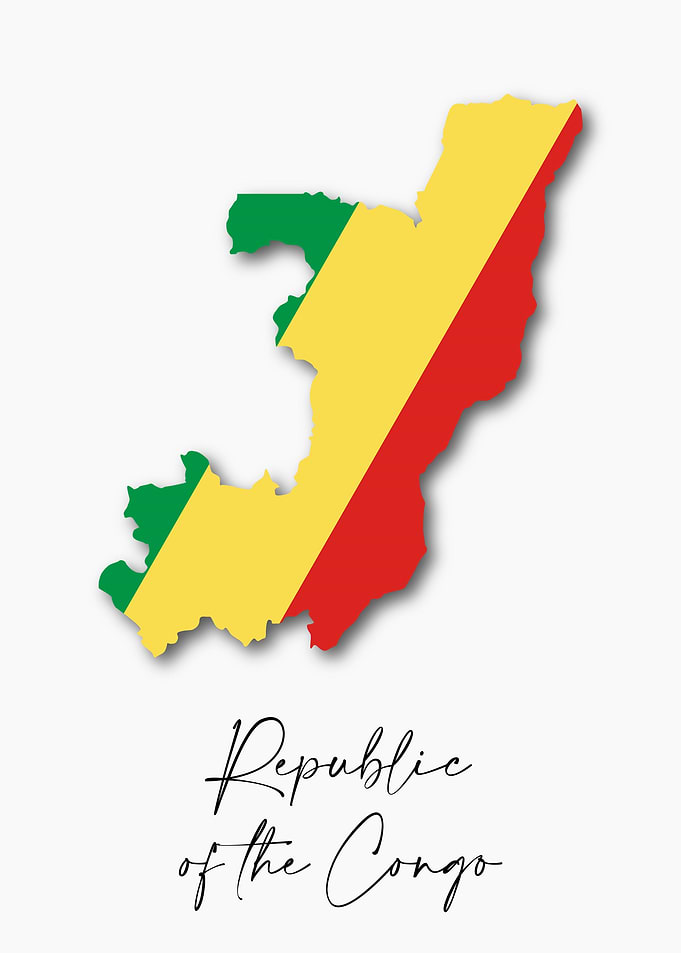Republic Congo Map Flag