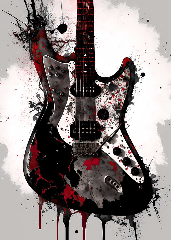 Grunge Guitar Painting