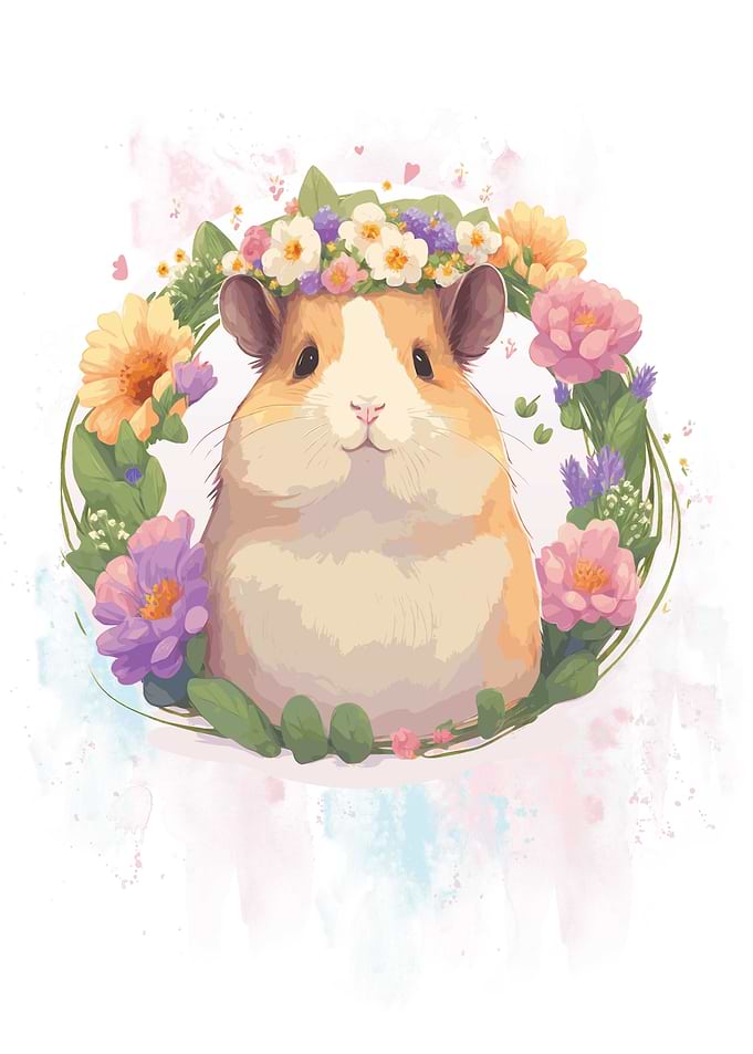 Cute Pet Hamster Painting