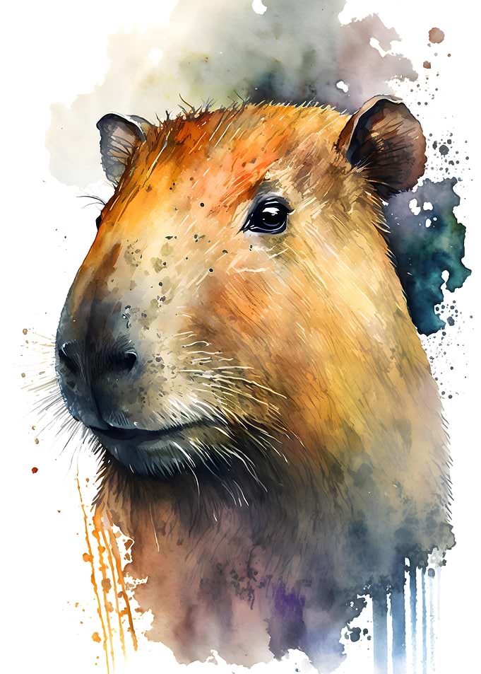 Capybara Watercolor