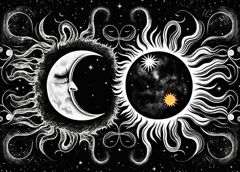 Celestial Pair — metal poster wall art